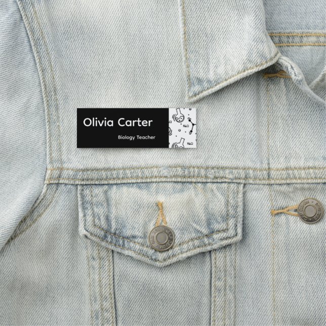 Etiqueta De Nome Modern Biology Teacher Custom Science Teacher  (In Situ)