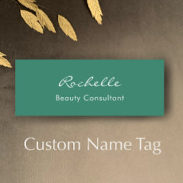 Etiqueta De Nome Modern Elegant Eucalyptus Green Custom Employee