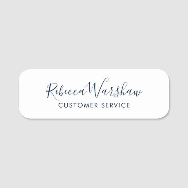 Etiqueta De Nome Modern Elegant Script Employees Magnetic (Frente)