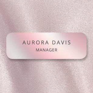 Etiqueta De Nome Modern Pastel Pink Chic Business