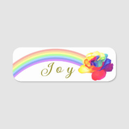 Etiqueta De Nome Modern Rainbow Rosa "Joy" Personalizado
