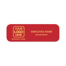 Modern Red Custom Business Name Tag