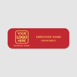 Etiqueta De Nome Modern Red Custom Business Name Tag