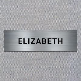 Etiqueta De Nome Modern Silver