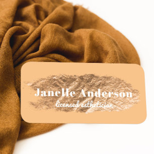 Etiqueta De Nome Modern Simple Orange Faux Gold Foil Professional