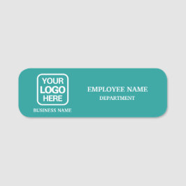 Etiqueta De Nome Modern Teal Custom Business Name Tag