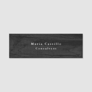 Etiqueta De Nome Moderna Minimalista de Madeira de Cinzas Elegante
