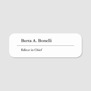 Etiqueta De Nome Moderno Minimalista Branco Claro