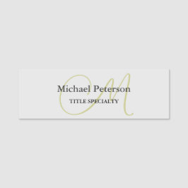 Etiqueta De Nome Monograma de Script Sofisticado Moderno Inicial