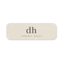 Monograma Elegante Minimalista Textura Creme Bege