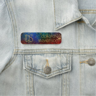 Etiqueta De Nome Moody Ombre   Marca Psychedelic Grunge Stardust