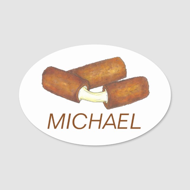 Etiqueta De Nome Mozzarella Cheese Sticks Bar Restaurante Comida (Frente)