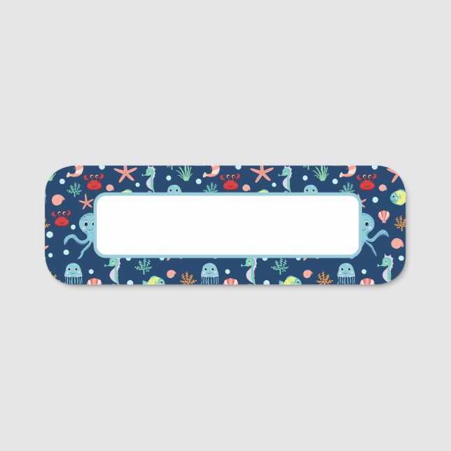 Etiqueta De Nome Mundo do Mar (Frente)