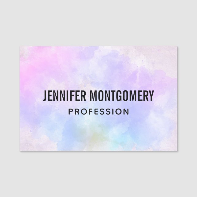 Etiqueta De Nome Na moda púrpura Abstrato azul (Frente)