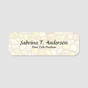 Etiqueta De Nome Na moda Stone Wall Elegant Script Modern
