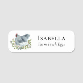 Etiqueta De Nome Negócio de Ovos da Granja de Frango Floral