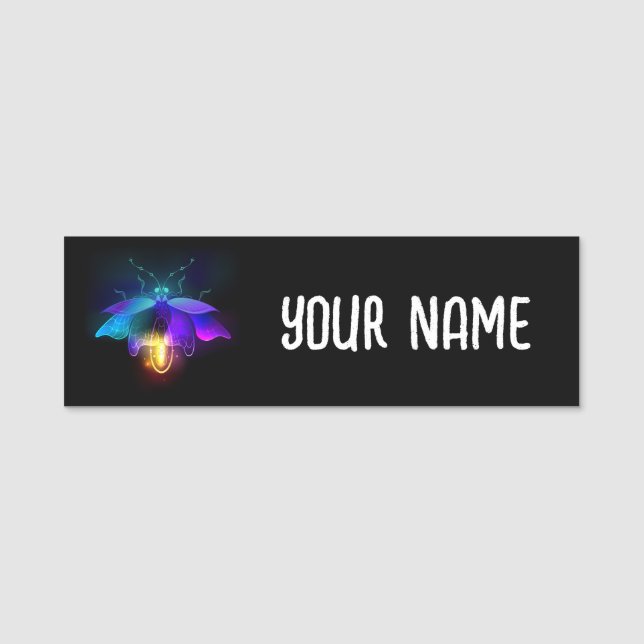 Etiqueta De Nome Neon Firefly a preto (Frente)