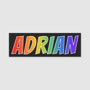 Etiqueta De Nome Nome "ADRIAN": Coloração do arco-íris do