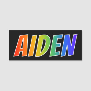 Etiqueta De Nome Nome "AIDEN": Coloração do arco-íris do