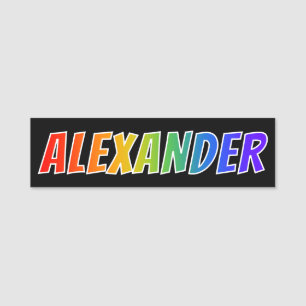 Etiqueta De Nome Nome "ALEXANDER": Coloração do arco-íris do