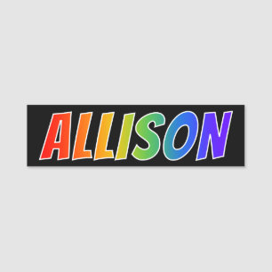 Etiqueta De Nome Nome "ALLISON": Coloração do arco-íris do