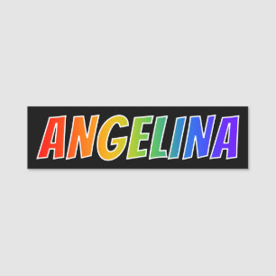 Etiqueta De Nome Nome "ANGELINA": Coloração do arco-íris do