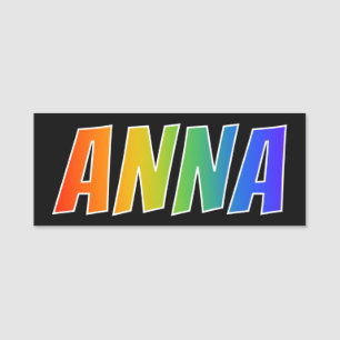 Etiqueta De Nome Nome "ANNA": Coloração do arco-íris do