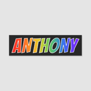 Etiqueta De Nome Nome "ANTHONY": Coloração do arco-íris do