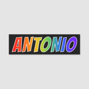 Etiqueta De Nome Nome "ANTONIO": Coloração do arco-íris do