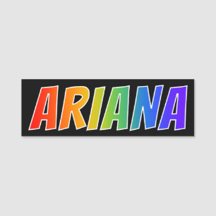 Etiqueta De Nome Nome "ARIANA": Coloração do arco-íris do