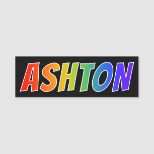 Etiqueta De Nome Nome "ASHTON": Coloração do arco-íris do