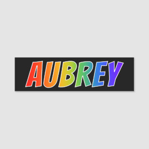 Etiqueta De Nome Nome "AUBREY": Coloração do arco-íris do