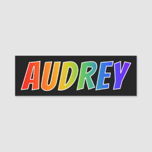 Etiqueta De Nome Nome "AUDREY": Coloração do arco-íris do