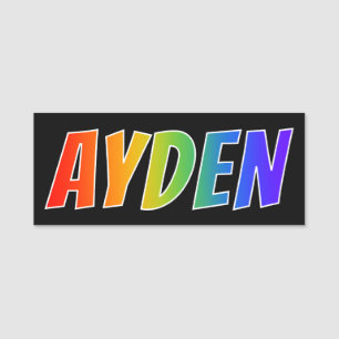 Etiqueta De Nome Nome "AYDEN": Coloração do arco-íris do