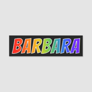 Etiqueta De Nome Nome "BARBARA": Coloração do arco-íris do