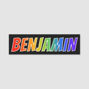 Etiqueta De Nome Nome "BENJAMIN": Coloração do arco-íris do