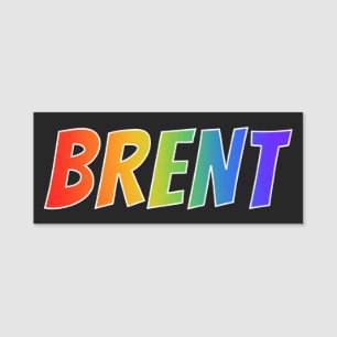 Etiqueta De Nome Nome "BRENT": Coloração do arco-íris do