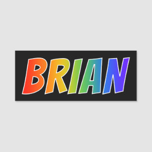 Etiqueta De Nome Nome "BRIAN": Coloração do arco-íris do