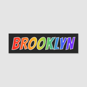 Etiqueta De Nome Nome "BROOKLYN": Coloração do arco-íris do