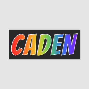 Etiqueta De Nome Nome "CADEN": Coloração do arco-íris do