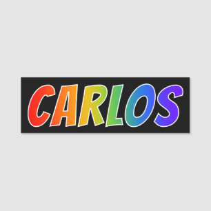 Etiqueta De Nome Nome "CARLOS": Coloração do arco-íris do