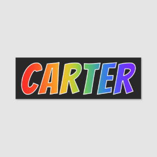 Etiqueta De Nome Nome "CARTER": Coloração do arco-íris do
