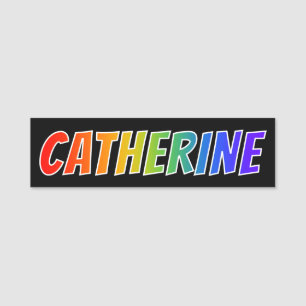 Etiqueta De Nome Nome "CATHERINE": Coloração do arco-íris do