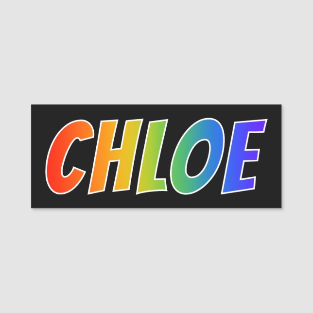 Etiqueta De Nome Nome "CHLOE": Coloração do arco-íris do (Frente)