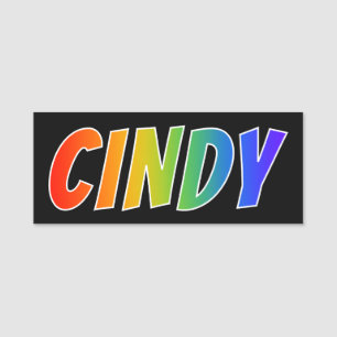 Etiqueta De Nome Nome "CINDY": Coloração do arco-íris do