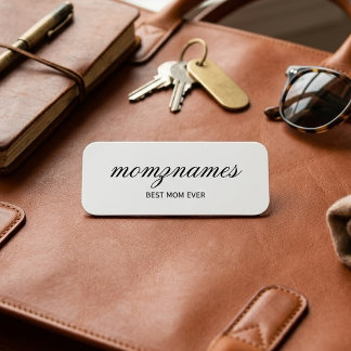 Etiqueta De Nome Nome com Caligrafia Personalizada Melhor Mãe do Mu