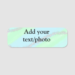 Etiqueta De Nome Nome de adição do pastel cintilante verde-rosa azu