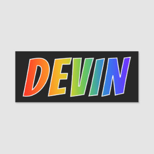 Etiqueta De Nome Nome "DEVIN": Coloração do arco-íris do