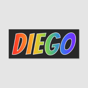 Etiqueta De Nome Nome "DIEGO": Coloração do arco-íris do