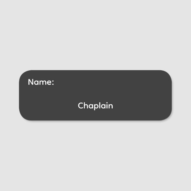 Etiqueta De Nome Nome do Capelão Magnético (Frente)